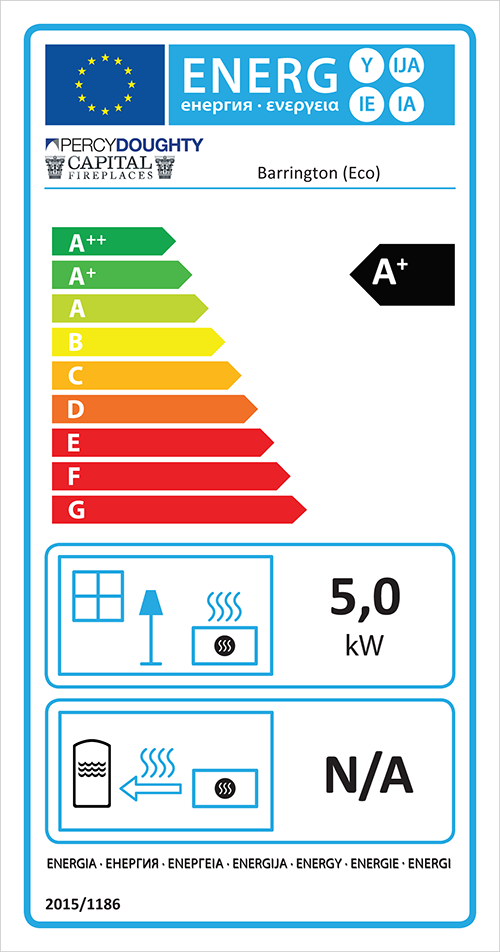 Bassington Eco Baseline Stove Energy Rating - White Enamel