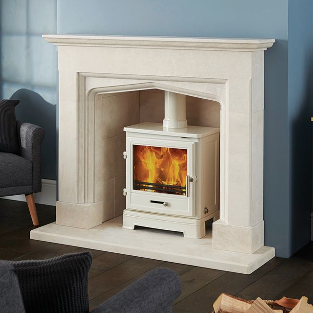 Bassington Eco Baseline Stove in Warm White Enamel