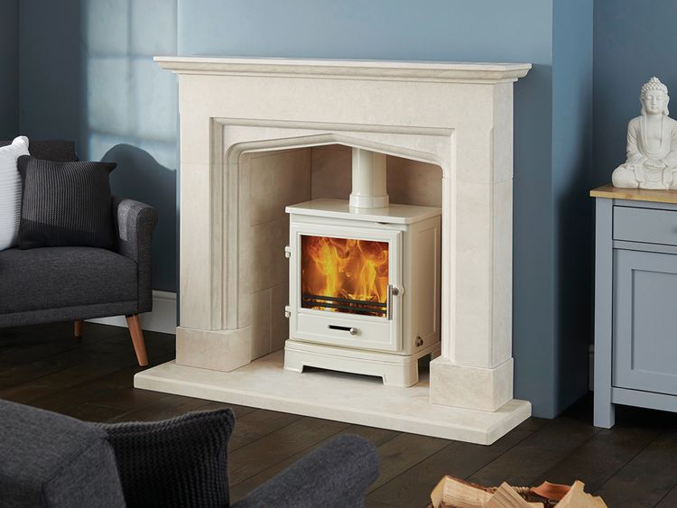 Bassington Eco Baseline Stove in Warm White Enamel