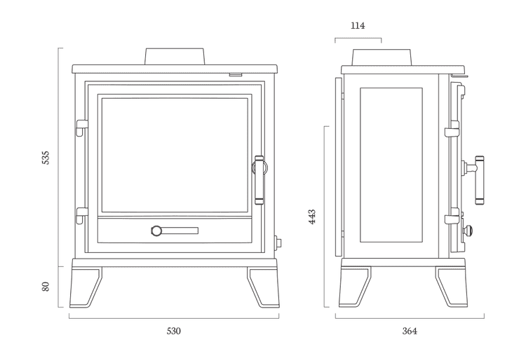 Barrington Eco Stove Dimensions