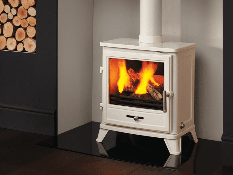 Bassington Eco Stove in Warm White Enamel