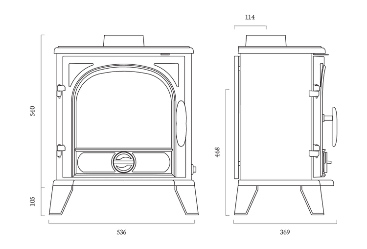 Barrington Eco Stove Dimensions