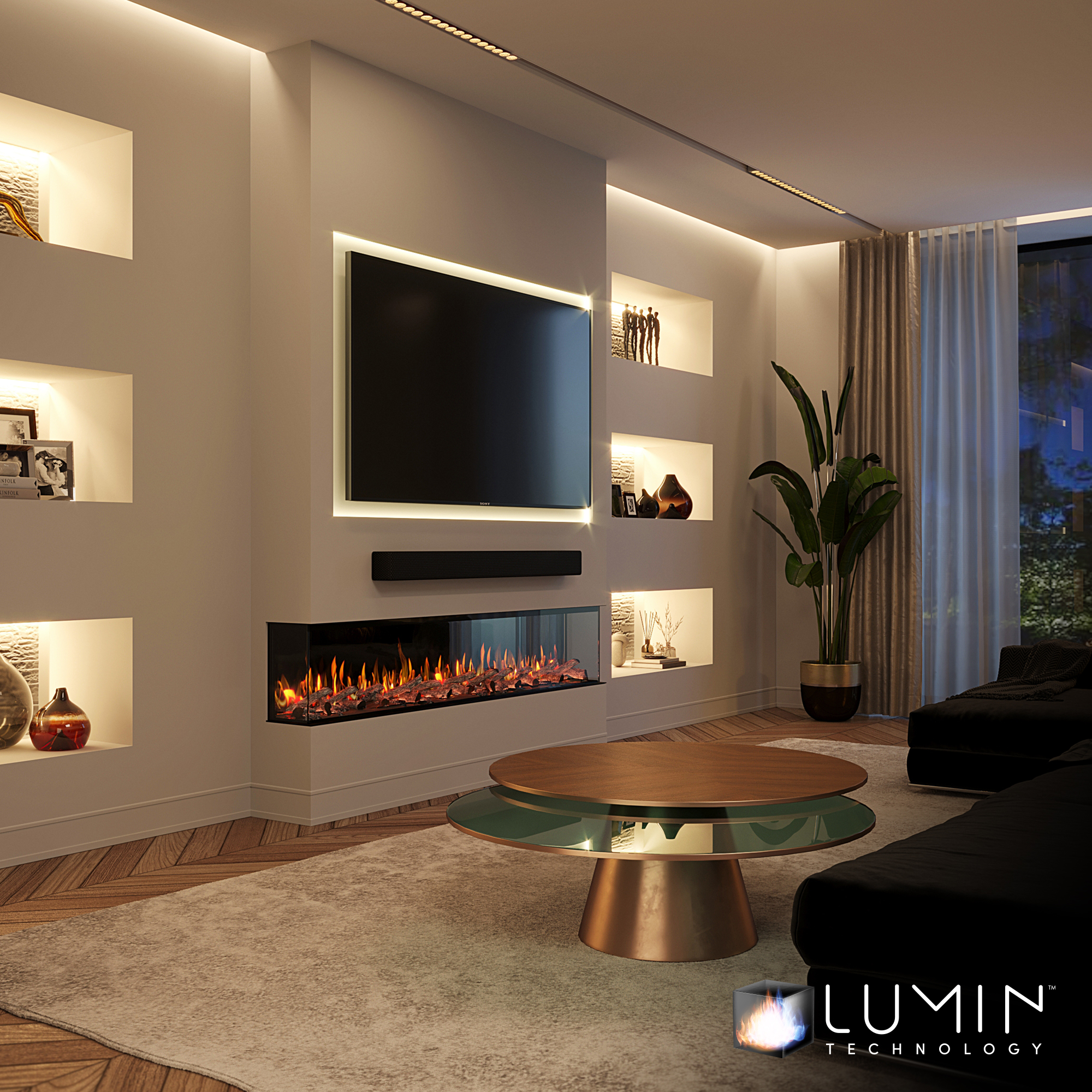 Panoramic 2000 Media Wall Fireplace